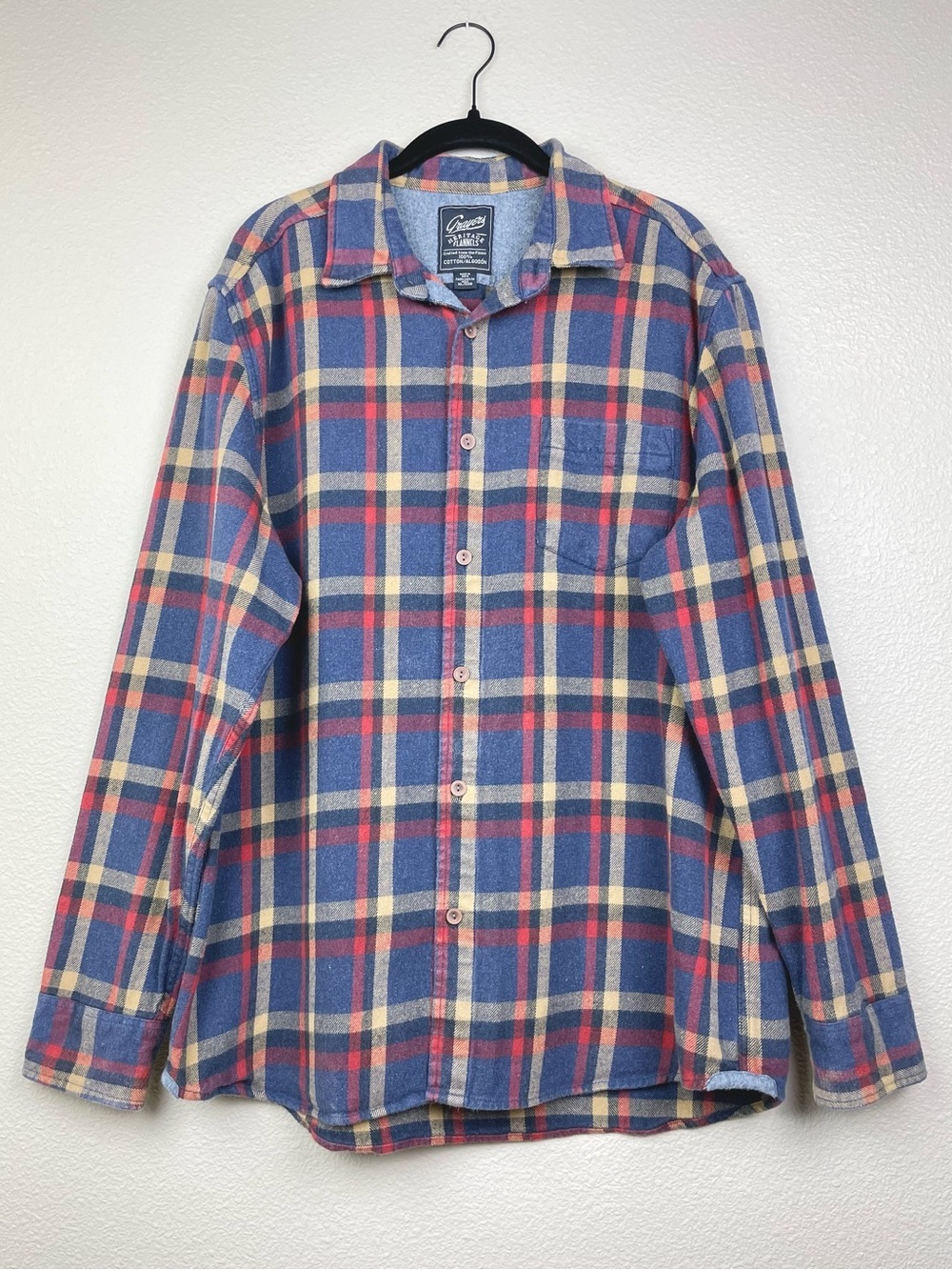 Grayers Men's XL Heritage Plaid Flannel Shirt Button Down Long Sleeve Collar Top